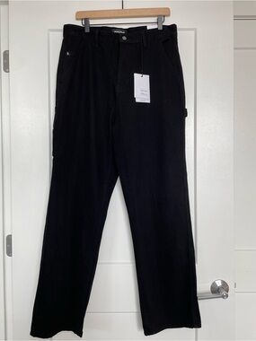 Broken Threads Baggy Carpenter Jeans Black Wide Leg Workwear Men’s 32